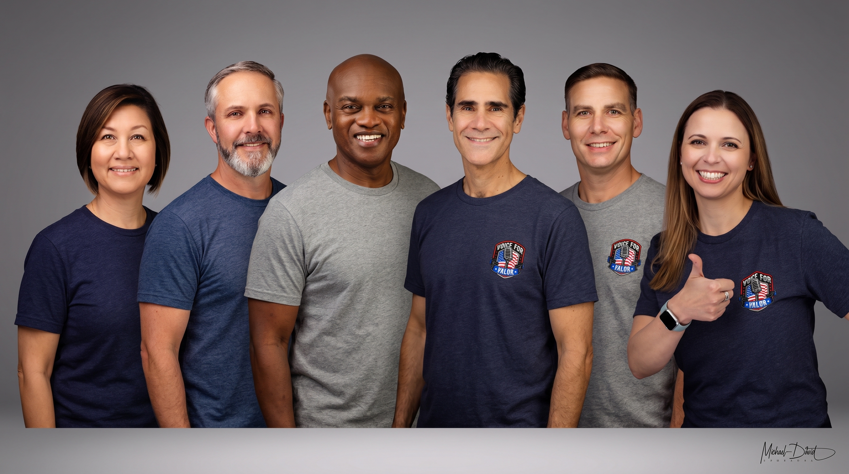 Voice for Valor Heroes T-shirt lineup